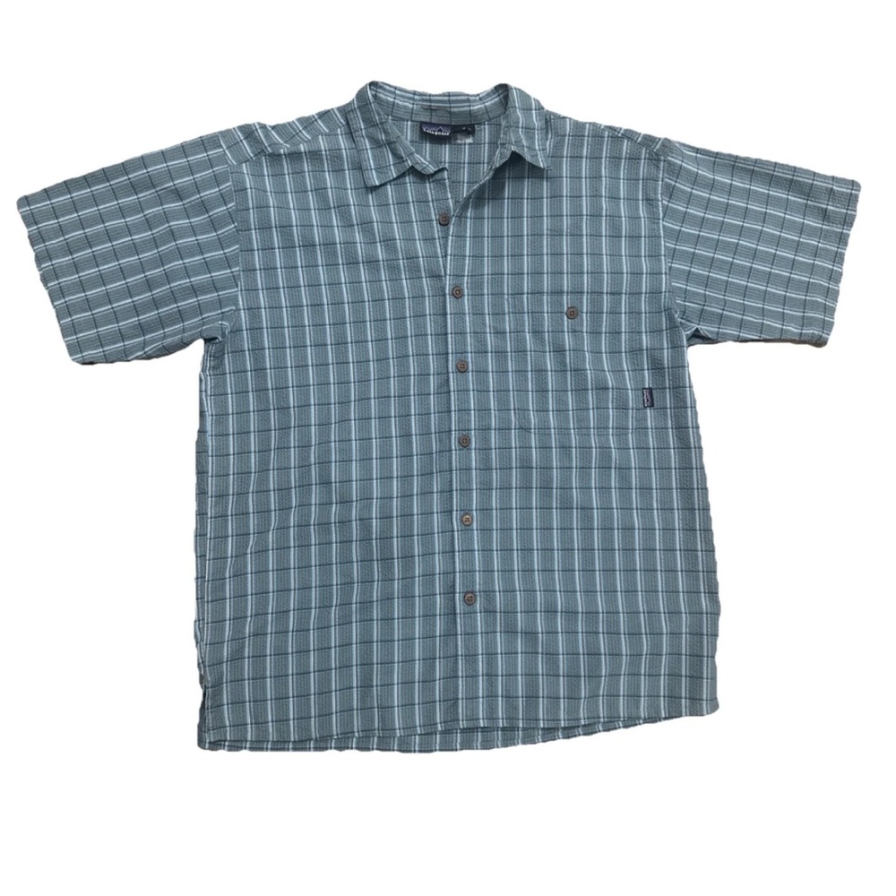 VTG 2000s Patagonia Puckerware Short Sleeve Button Up Shirt Size M Thailand Made